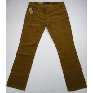 Polo Ralph Lauren Mens Pants Size 38 x 32 Brown Corduroy Varick Slim Straight
